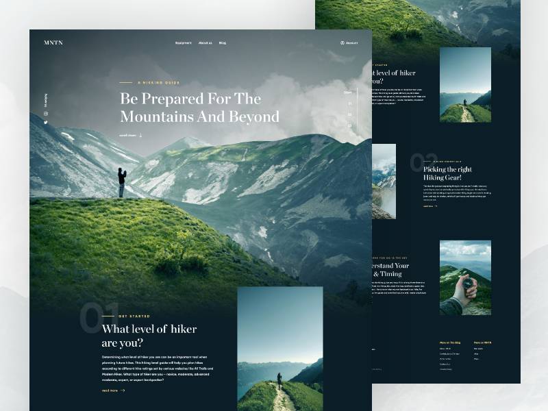 Hiking Landing Page Figma free