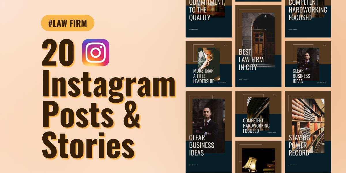 Law Firm Instagram Post & Story Figma Template | UI4Free