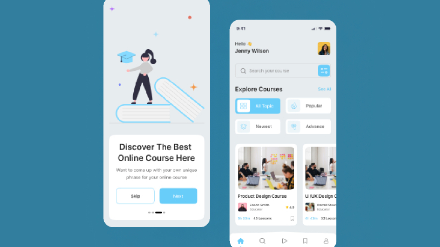 Learning App UIUX Design Figma Mobile Template