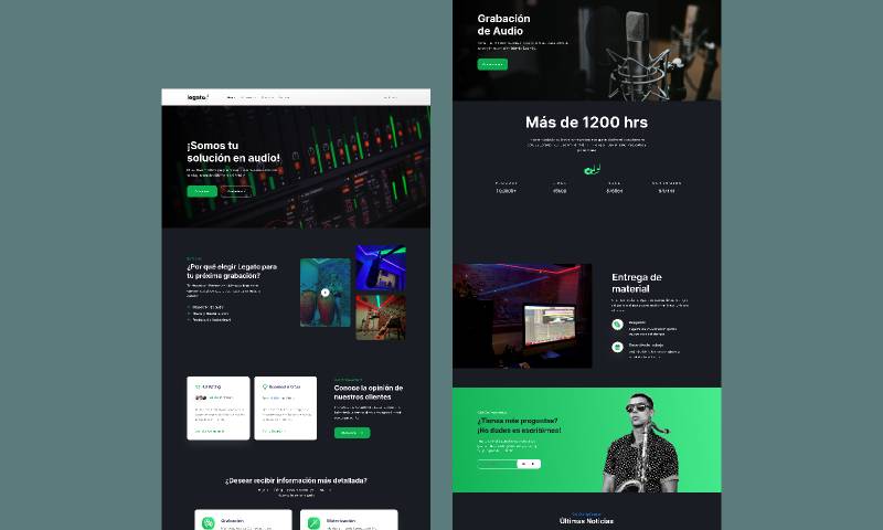 Legato Artist Figma Landing Page Website Template