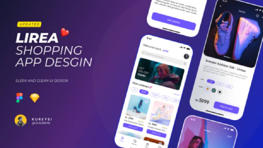 Lirea Shopping App UI Design Figma Mobile Template