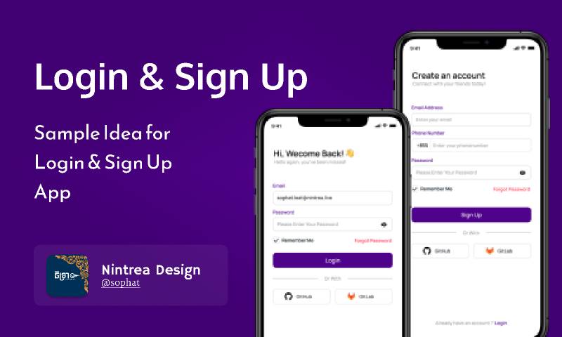 Login and Sign Up for Mobile App Figma Ui Kit