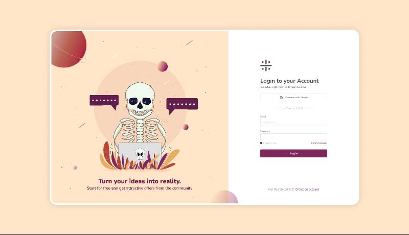 Login Page Figma Website Template