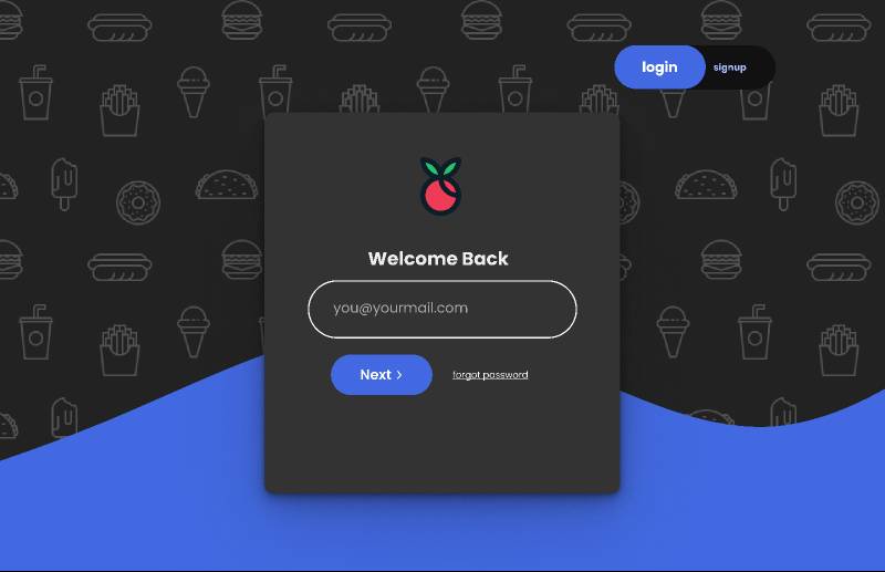 Login page : Food Website Figma Template