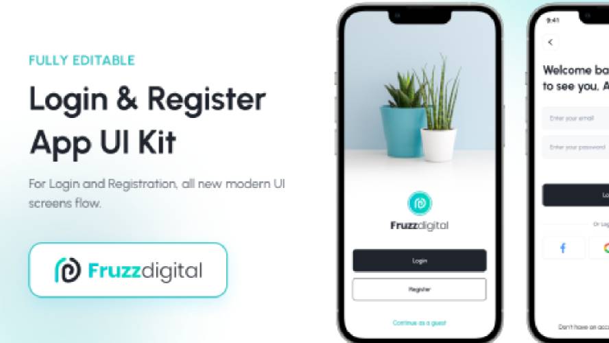 Login & Register App UI Kit Figma Resource