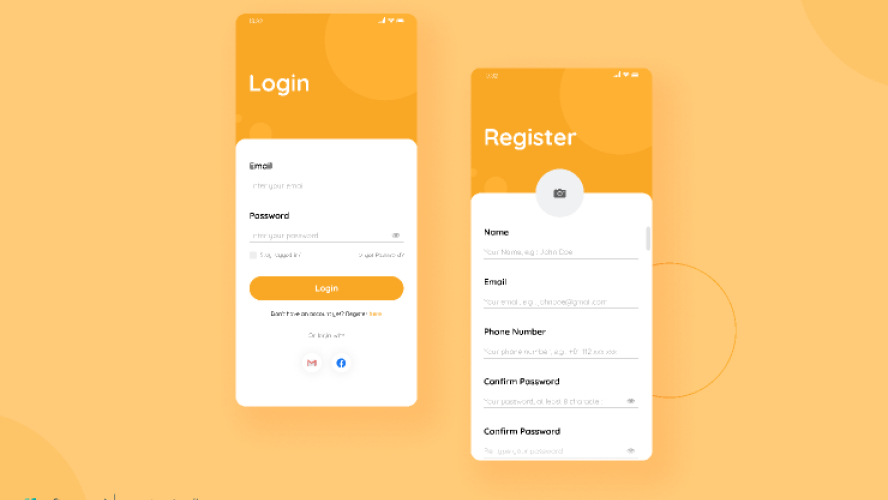 Login & Register Screen Figma Mobile Template