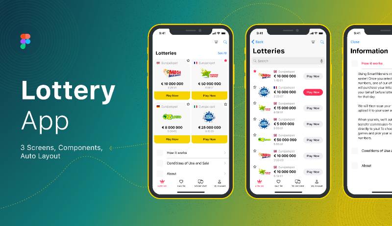 Lottery Play Figma Mobile Template