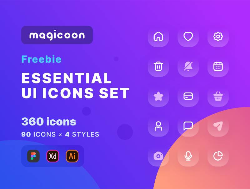Magicoon - Modern icons library Figma Template