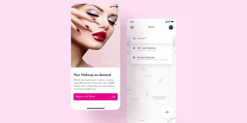 Makeup Artist Listing App Figma template