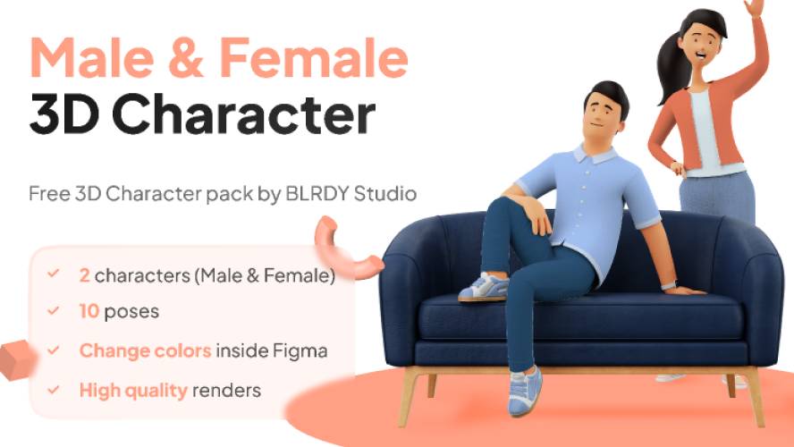 Male & Female Figma 3D Character Pack