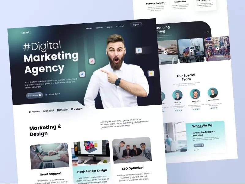 Marketing Agency Landing Page UI Design
