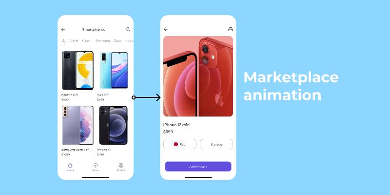 Marketplace animation app figma