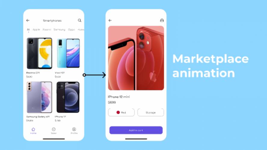 Marketplace animation app figma