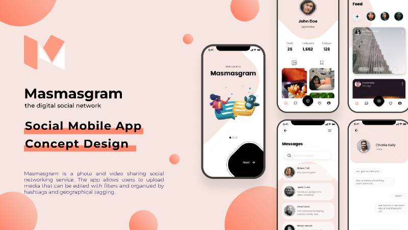 Masmasgram Social Media Figma Mobile UI Kit