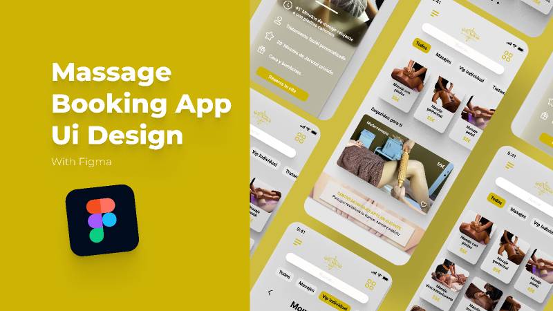 Massage booking app design figma template