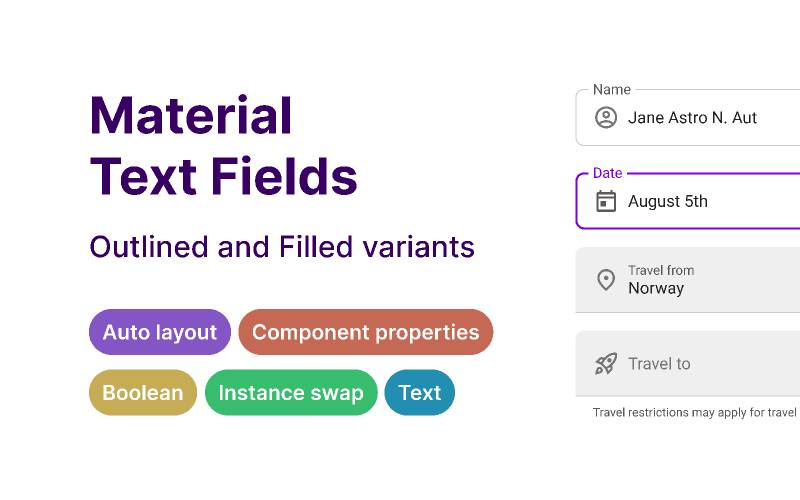 Material Text Fields Figma Ui Kit