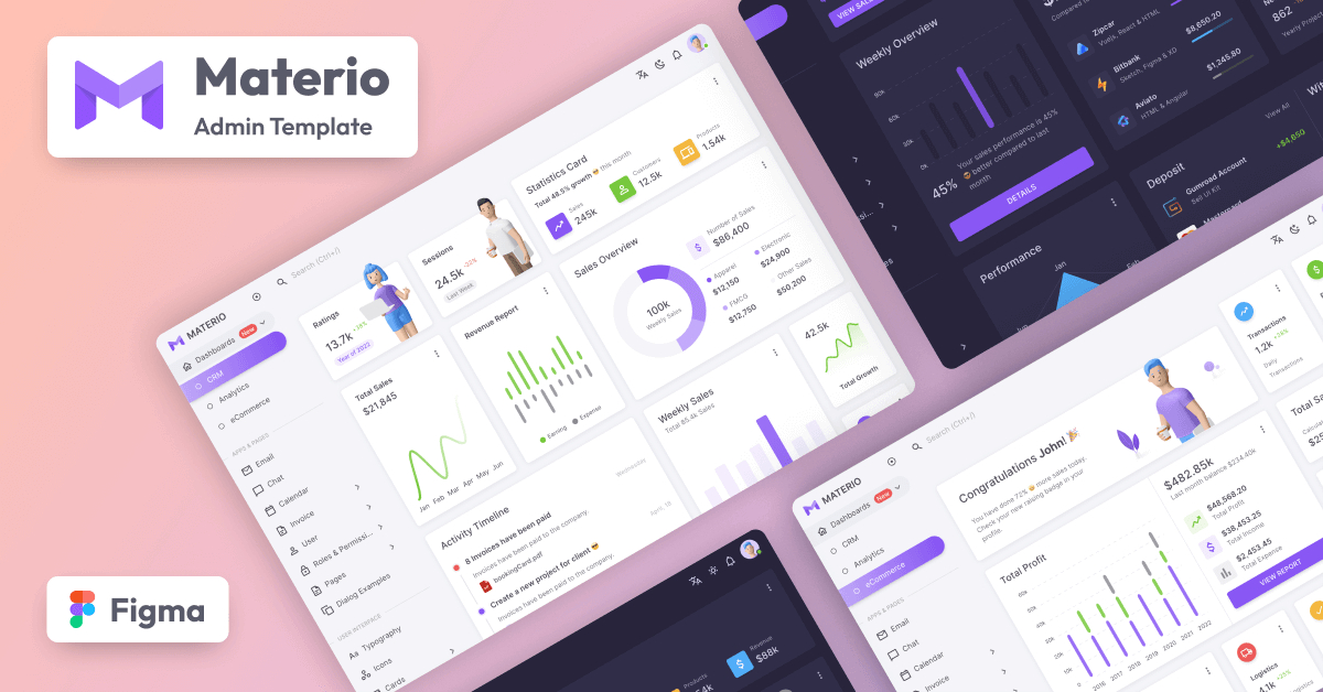 Materio – Figma Admin Dashboard UI Kit Pro