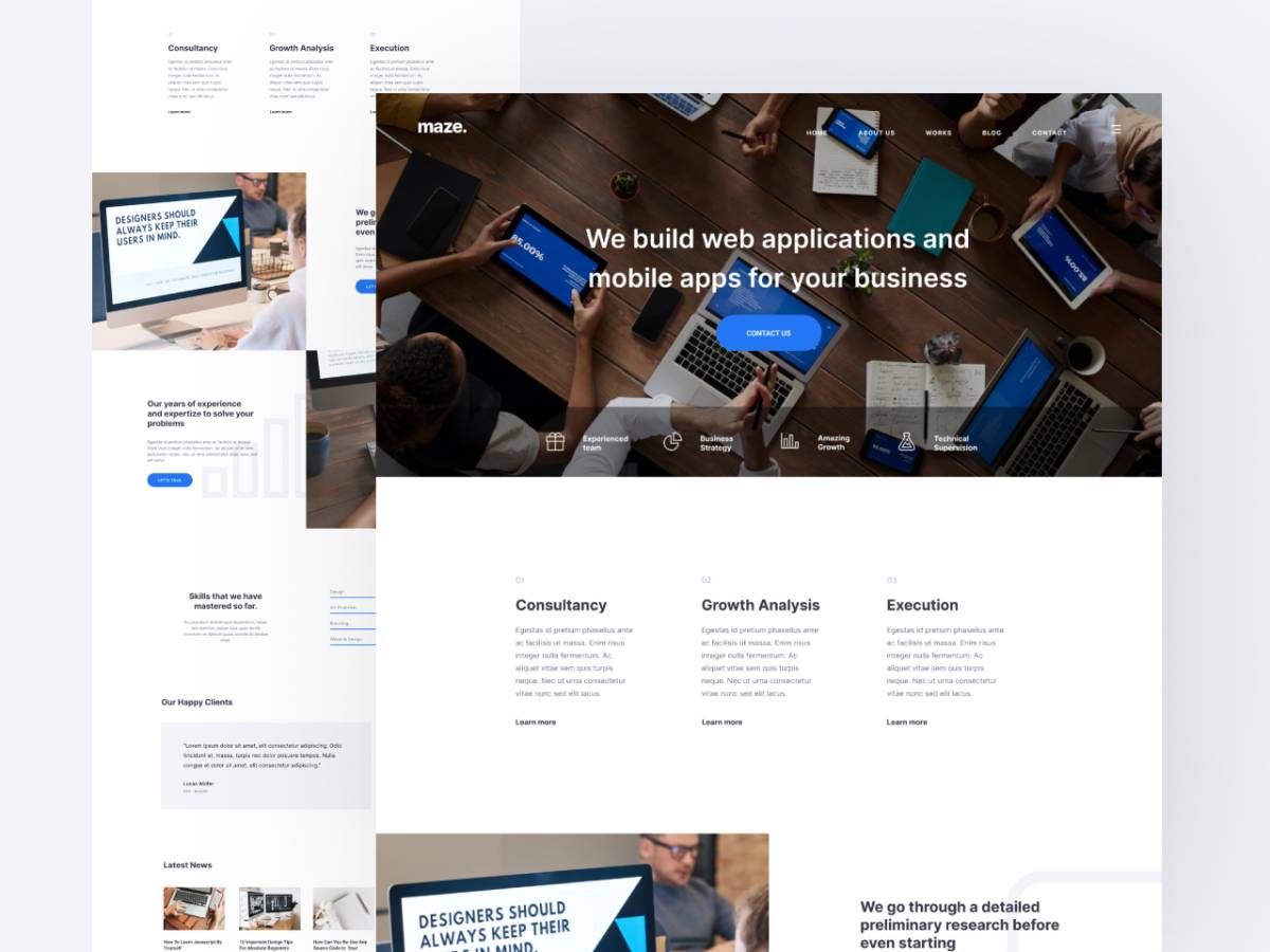 Maze – Free Creative Agency Figma Website Design Template