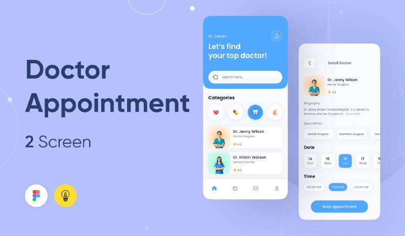 Medical Appointment App Design Figma Mobile Template