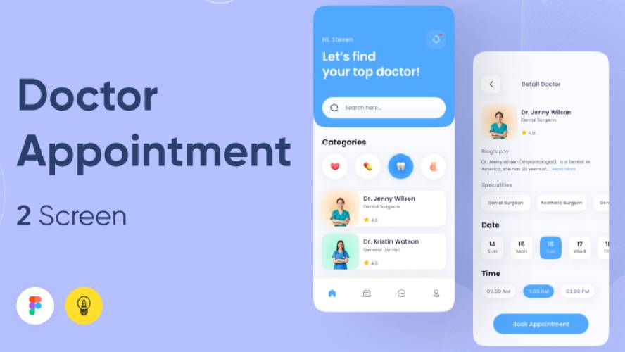 Medical Appointment App Design Figma Mobile Template