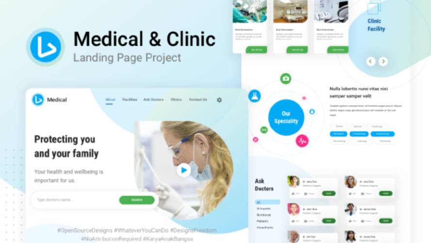 Medical & Clinic Landing Page Figma Website Template