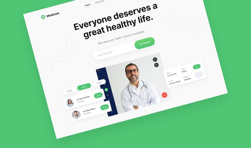 Medical Landing Page - Header Figma Template