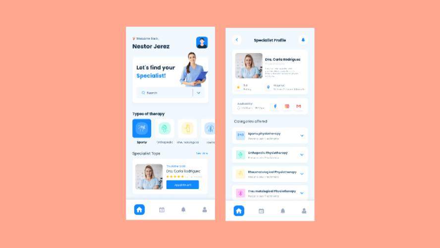 Medical physiotherapy Figma Mobile Template