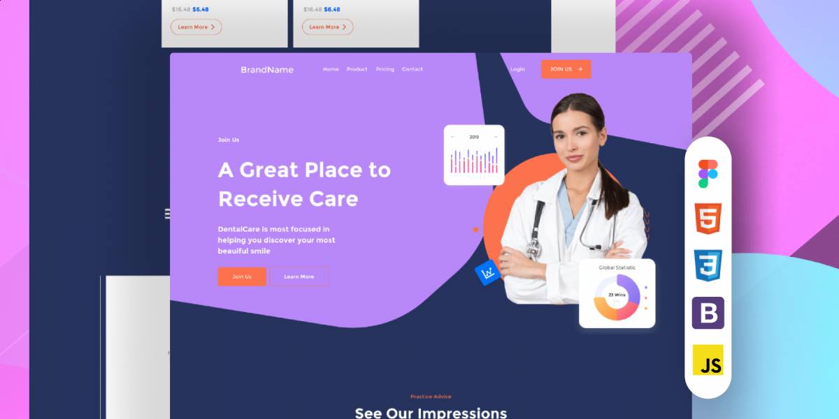 Medical Thrive - simple website template figma free