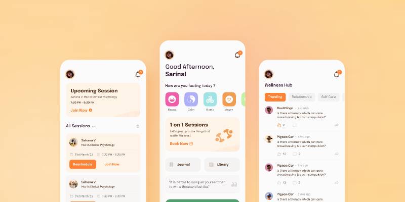 Mental Health Wellness Mobile App Figma Template