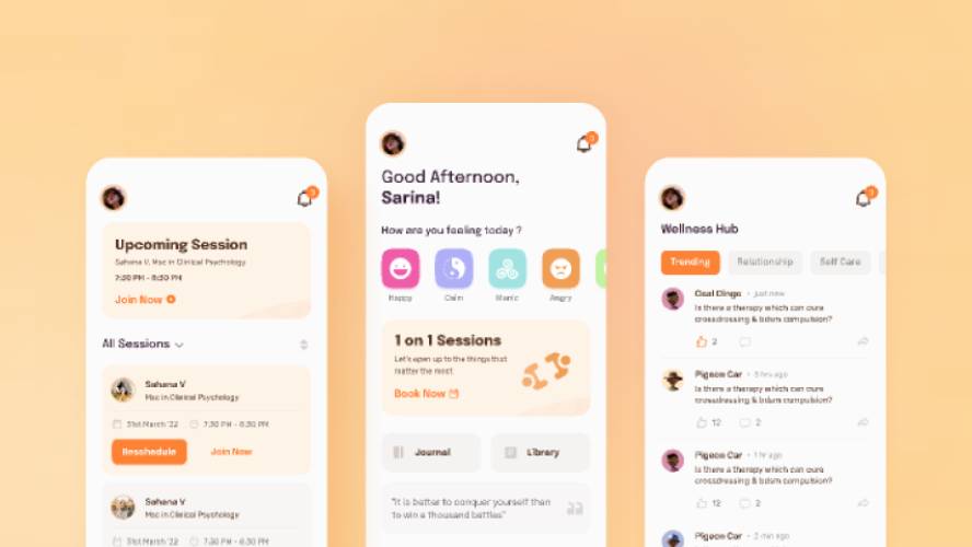 Mental Health Wellness Mobile App Figma Template
