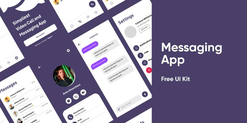 Messaging App Free UI Kit Figma Resource