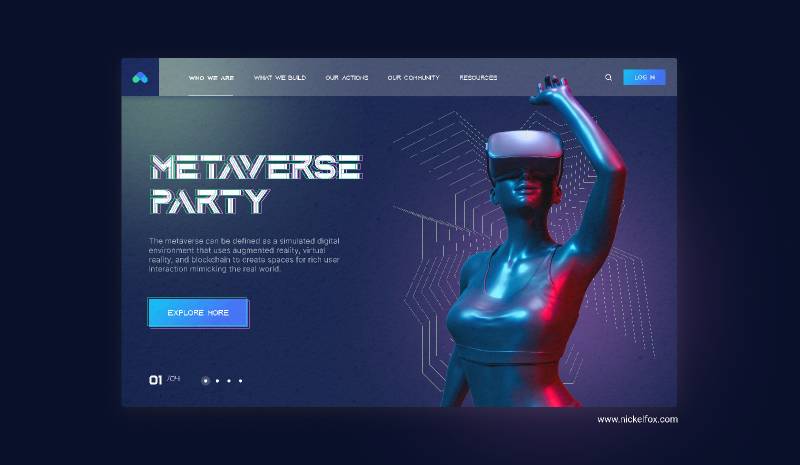 Metaverse Party - Landing Page figma concept