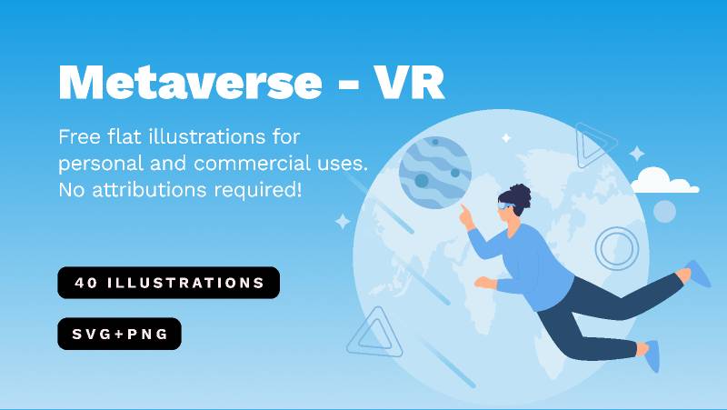 Metaverse & VR Free Illustrations Figma Template