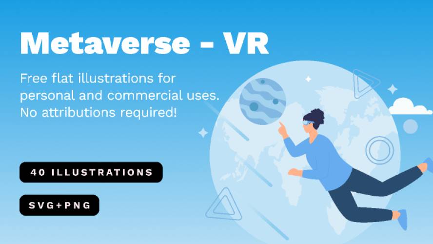 Metaverse & VR Free Illustrations Figma Template