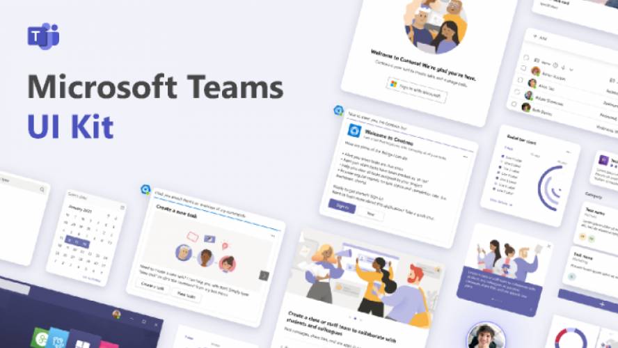 Microsoft Teams UI Kit figma free