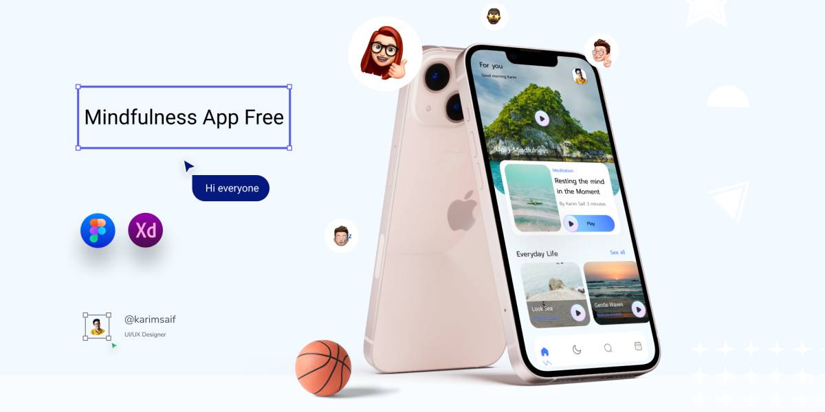 Mindfulness Figma App Free Template