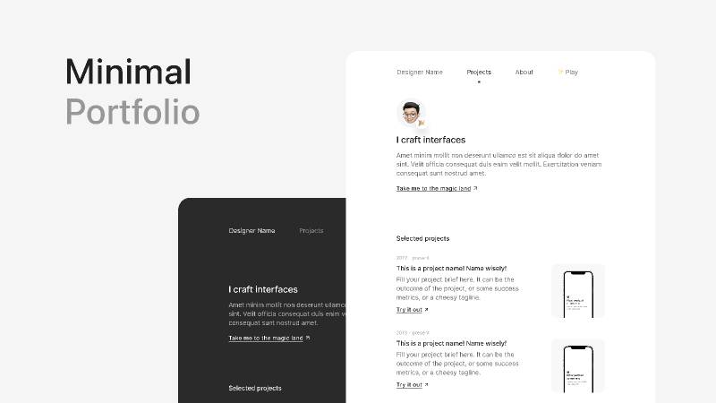 Minimal Portfolio Figma Free Template