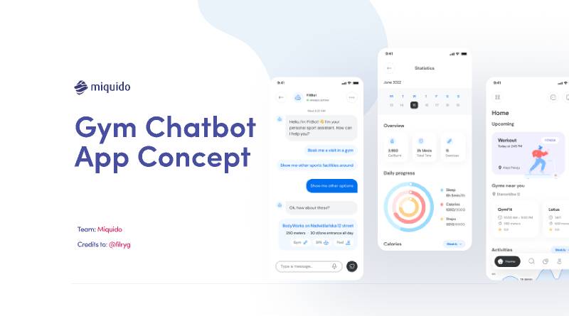 Miquido - Gym Chatbot App Concept Figma Template