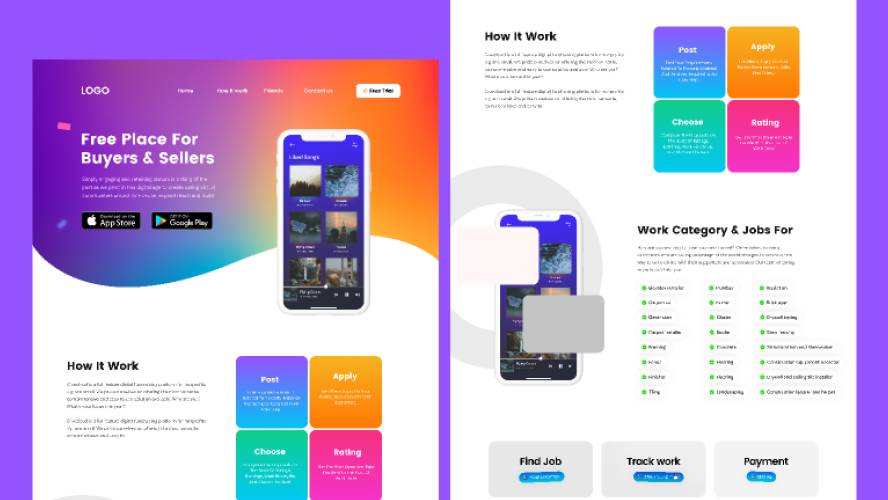 Mobile App Landing Page Figma Website Template