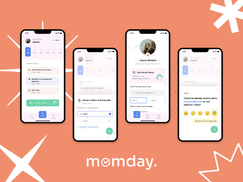 Mobile App Momday - Figma Template