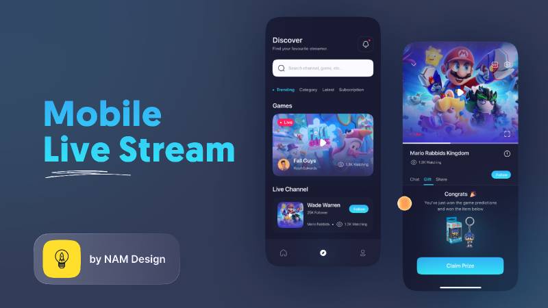 Mobile Live Streaming App Figma Template