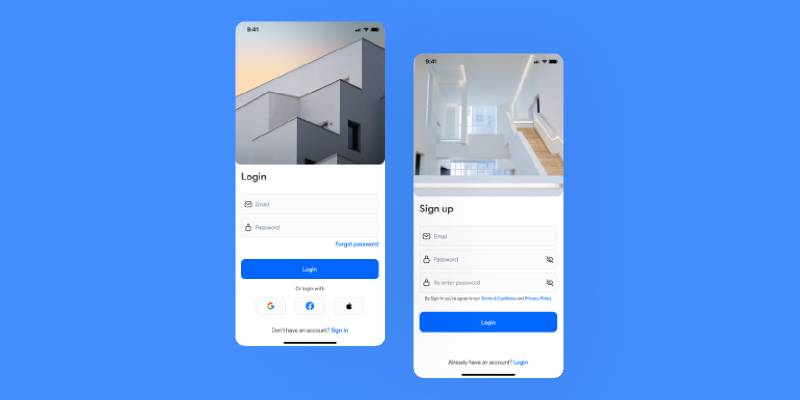 Mobile Login page Figma Template