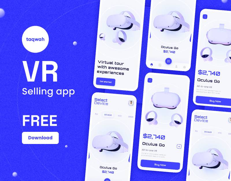 Mobile VR (Virtual Reality) Store UI UX Design UI Figma Template