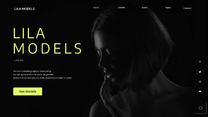 Model web design - Free Figma Website Template