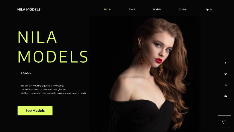 Modeling Agency web design - Figma Landing Page