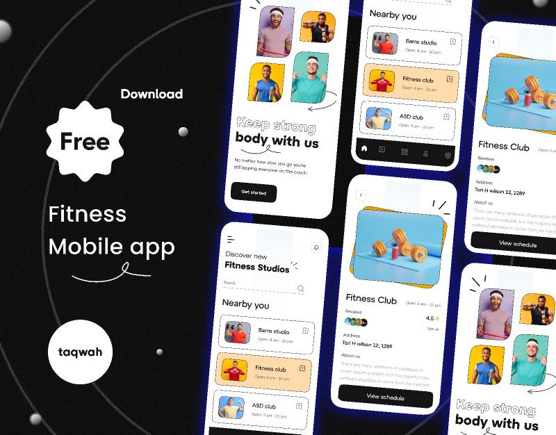 Modern Creative Fitness Workout Mobile App UI