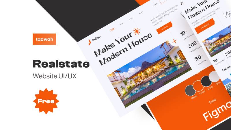 Modern Real Estate Web UI UX Landing Page Figma Template