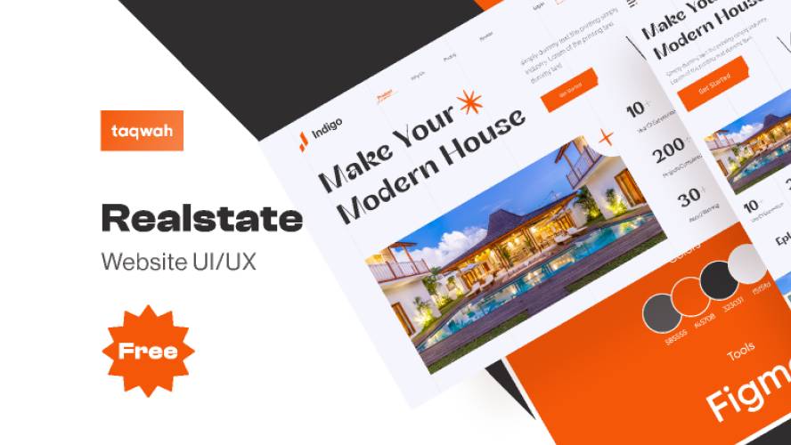 Modern Real Estate Web UI UX Landing Page Figma Template