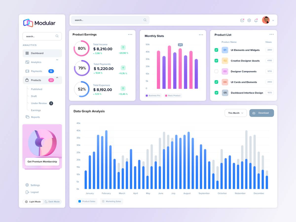 Modular UI Dashboard