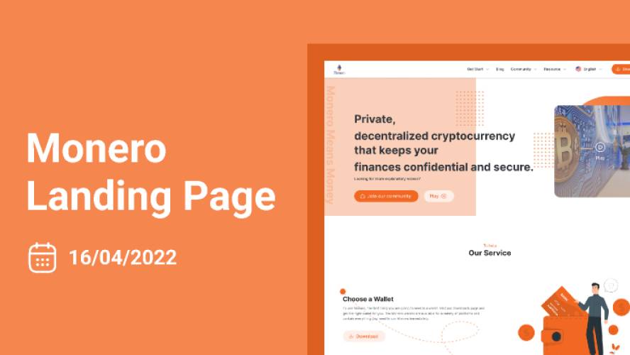 Monero Crypto Currency Figma Landing Page Template